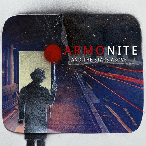 "CD cover art: silhouetted figure holding red lantern on train platform at night."