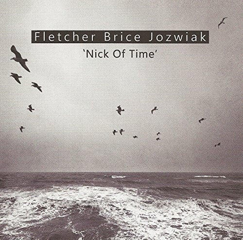 "Album cover with seagulls flying over ocean waves, names and title in text overlay."