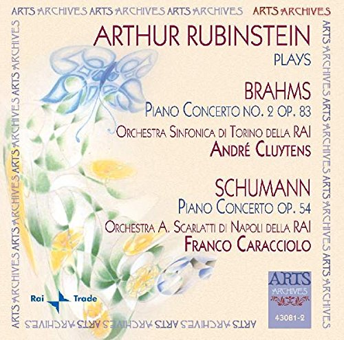 CD cover with floral design, featuring text about classical music performances by Arthur Rubinstein.