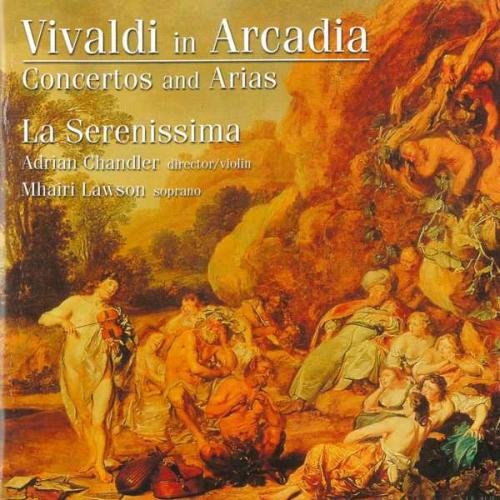 "Album cover with a classical painting of people in a landscape, text overlay."