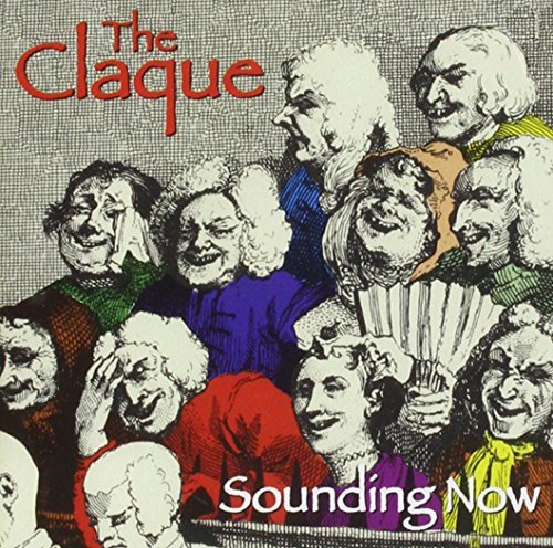 "Album cover with caricatures of 18th-century people laughing and holding a fan."