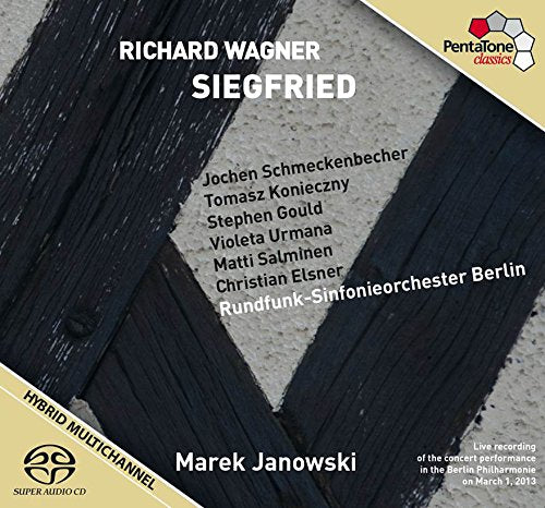 "CD cover with black and white stone image, text listing performers and conductor."