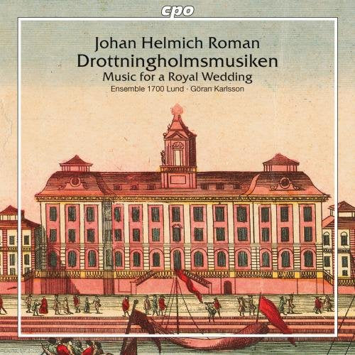 "CD cover featuring an 18th-century illustration of a grand building with people outside."