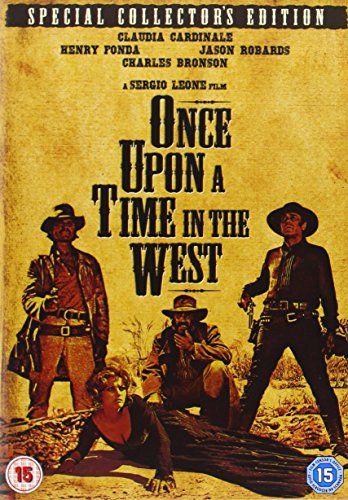 DVD cover for āOnce Upon a Time in the Westā with cowboys.