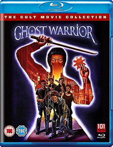 Ghost Warrior" Blu-ray cover featuring a martial artist and cityscape illustration.