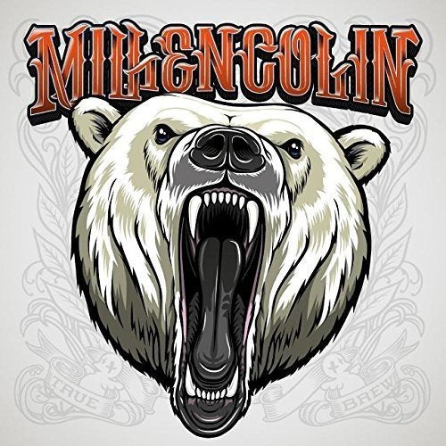 "Album cover with a polar bear's head and 'Millencolin' text in orange."