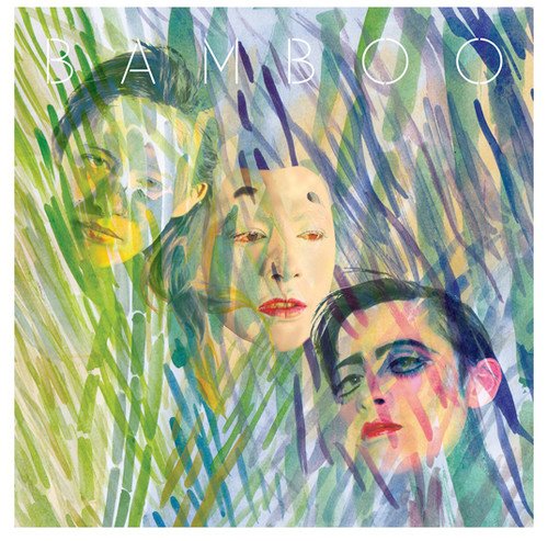 The image is an album cover featuring a watercolor painting of three faces. For accessibility purposes, a suitable alt text could be: "Album cover with watercolor painting of three faces and 'BAMBOO' text."