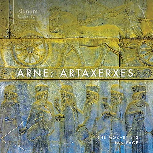 CD cover: ancient relief sculpture with text "Arne: Artaxerxes".