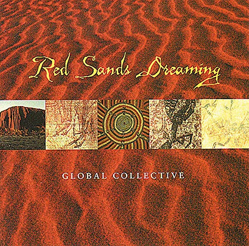 CD cover with Australian landscapes and Aboriginal art in red tones.