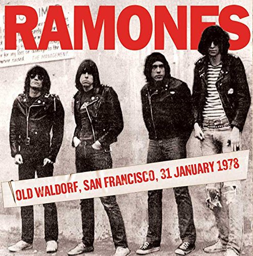 Ramones band photo, black and white, with concert date and location text.