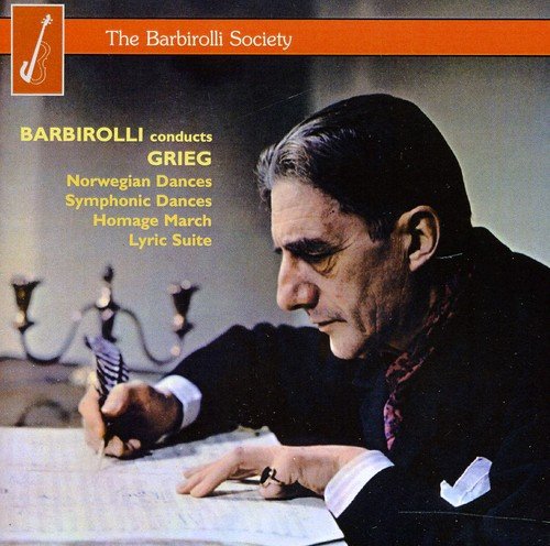 CD cover with conductor John Barbirolli writing, orange banner, and yellow text listing musical pieces.