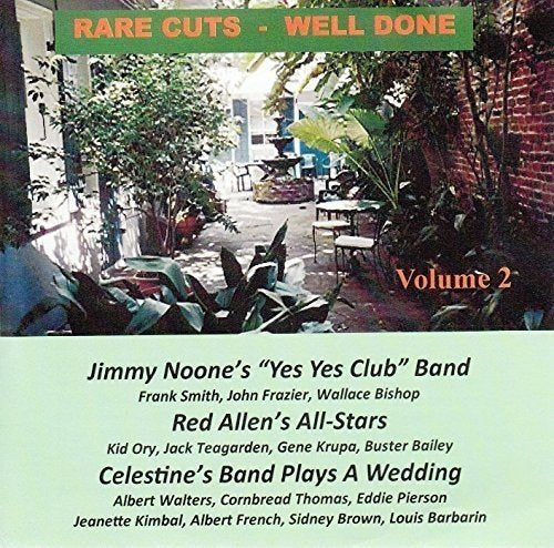 Compact disc album cover with courtyard photo and artist names listed below.