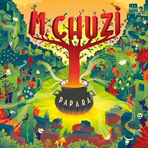 Album cover for M.chuzi’s “Papara” featuring a tree and cauldron illustration.