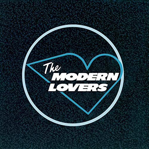 The image depicts the album cover for "The Modern Lovers" with a blue heart outline. Alt text: Blue heart outline with "The Modern Lovers" text inside on a dark background.