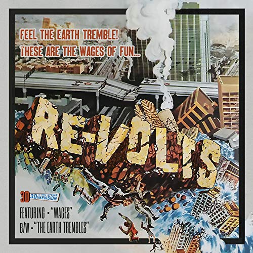 Vinyl record cover with crumbling buildings and large, distressed lettering.