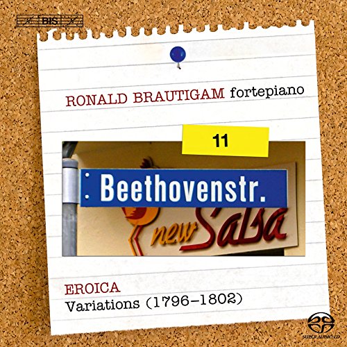 CD cover featuring Beethoven's name on a note pinned to a corkboard.