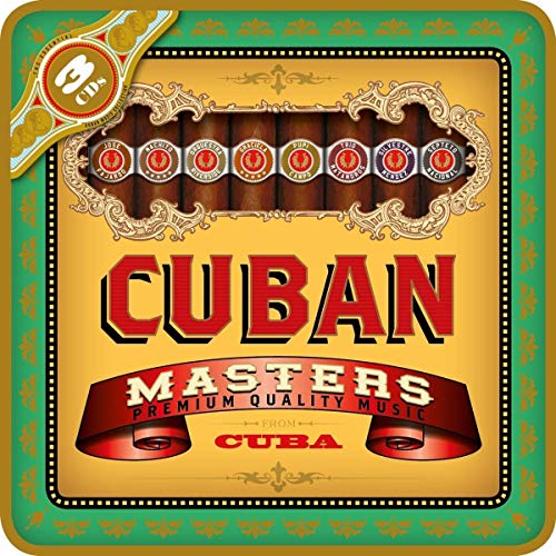 A CD cover with a cigar box design, featuring "CUBAN MASTERS" in red and gold lettering.