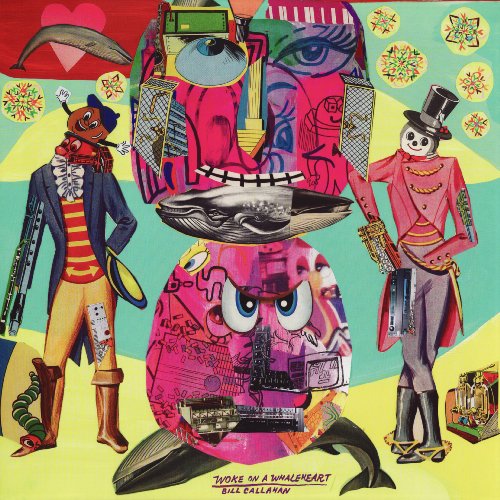 Collage album cover with fantastical figures and a large pink heart.