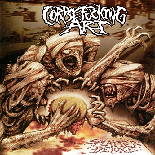 CD cover with grotesque, decaying figures and a glowing orb.