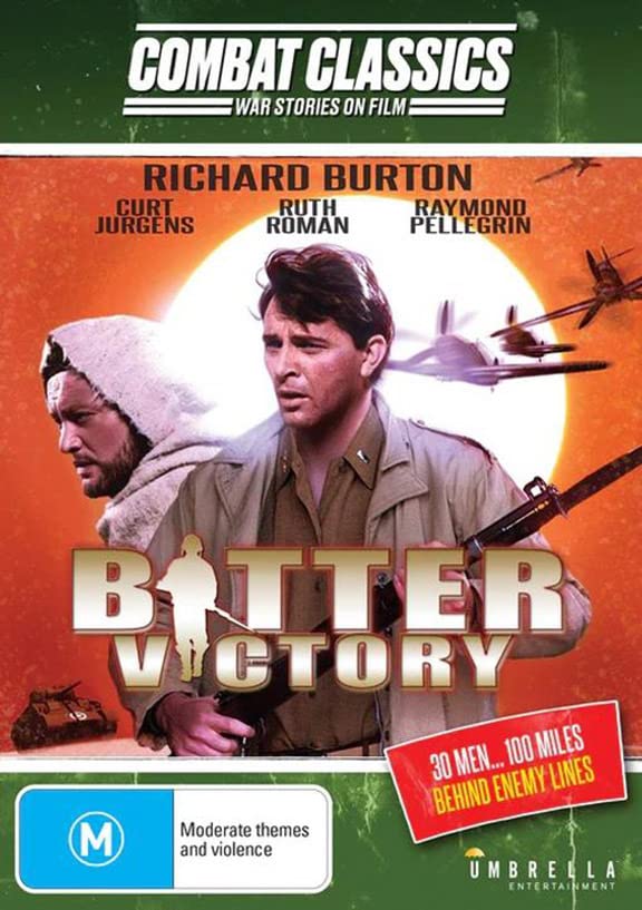 DVD cover for "Bitter Victory" featuring Curt Jurgens and Richard Burton.