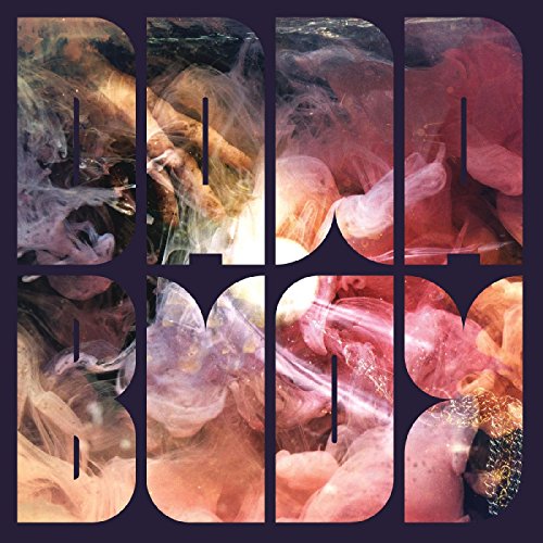 The image depicts a CD cover with the text "Dana Buoy" in large letters, filled with abstract, swirling patterns of pink, orange, and white hues against a dark background. Alt text: "CD cover with 'Dana Buoy' text filled with abstract, colorful patterns."