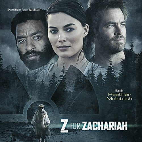 "Soundtrack cover for 'Z for Zachariah' featuring three actors' portraits and a forested scene."