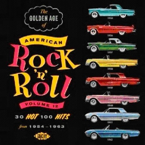 "CD cover featuring vintage cars and 'Rock 'n' Roll' text on a black background."