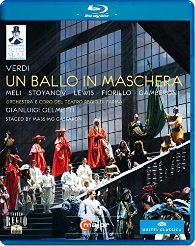 Blue-ray disc cover featuring a staged opera scene with people on a staircase.
