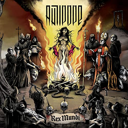 CD cover: dark fantasy illustration with figures around a central fire.