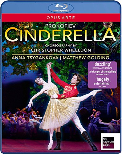 Blue-ray case cover with ballet dancers and "Prokofiev: Cinderella" title in white text.
