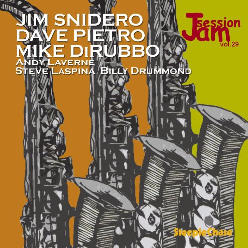 CD cover for “Jam Session Vol. 29” featuring musicians and abstract art.
