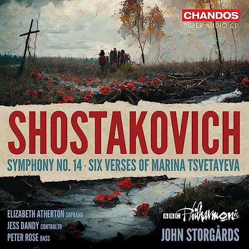 CD cover for Shostakovich's Symphony No. 14, featuring a bleak landscape.