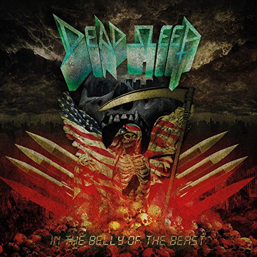 Album cover: "Dead Sleep - In The Belly Of The Beast" with skull and flags.