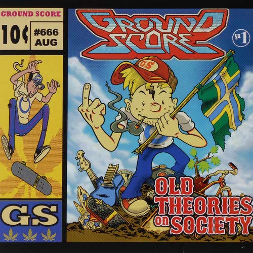 Vinyl record cover: comic-style illustration of youth and skateboarding.