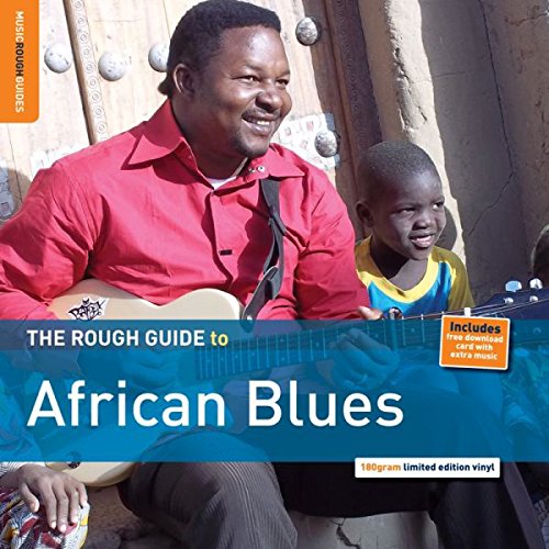 Album cover: man in red shirt playing guitar with child beside him.