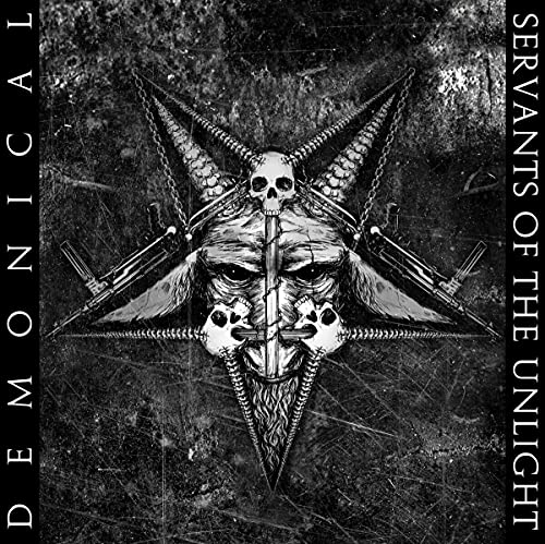 Vinyl record cover with a dark, gothic image of a demonic goat skull.