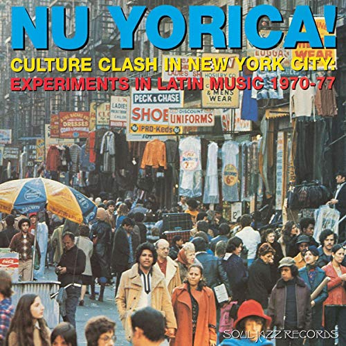 Vinyl record cover: busy New York City street scene, 1970s.
