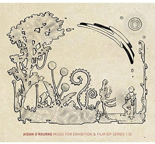 Album cover with black line art on beige background, featuring a person playing a fiddle.