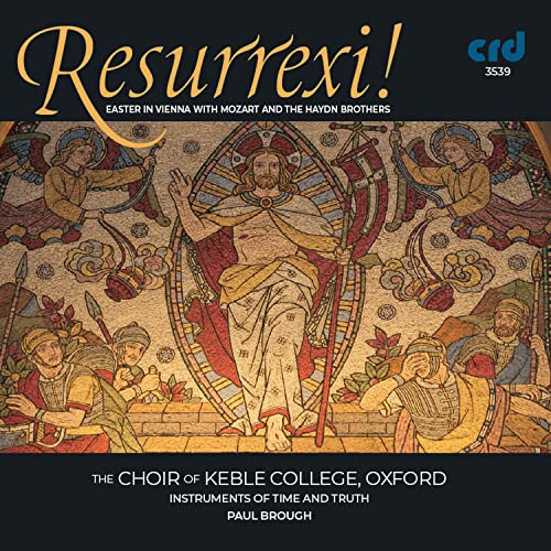CD cover depicting a stained-glass style resurrection scene with angels.