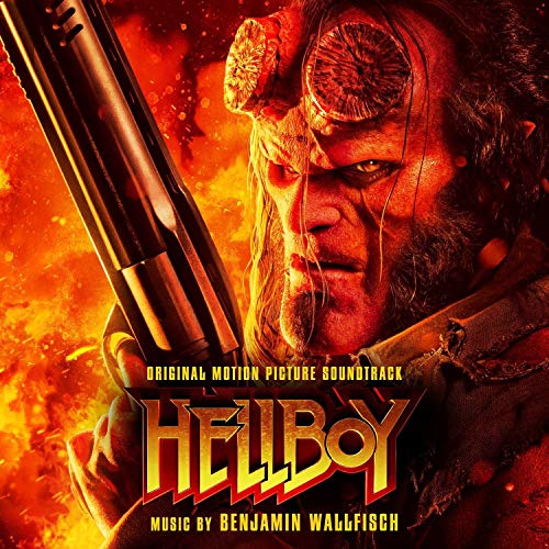 Hellboy soundtrack CD cover featuring the character with a large gun.