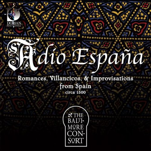 "Album cover with ornate background, white text, and logos for DORIAN and The Baltimore Consort."