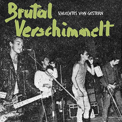 Black and white vinyl record cover featuring a punk band performing live.