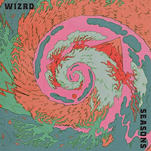 Wizrd “Seasons” vinyl album cover: swirling pink and red abstract art.