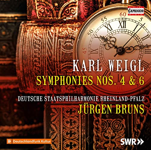 CD cover featuring a clock face and ornate red book design.