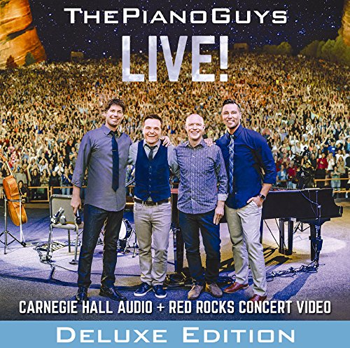 CD cover featuring The Piano Guys, a piano, and a concert crowd.