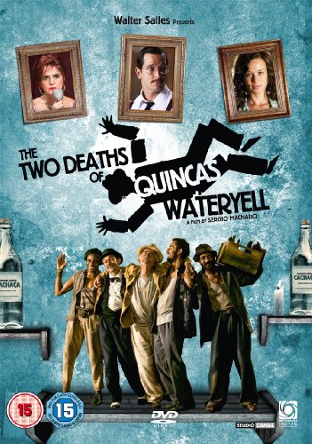 Movie poster for “The Two Deaths of Quincas Wateryell” with portraits and figures.