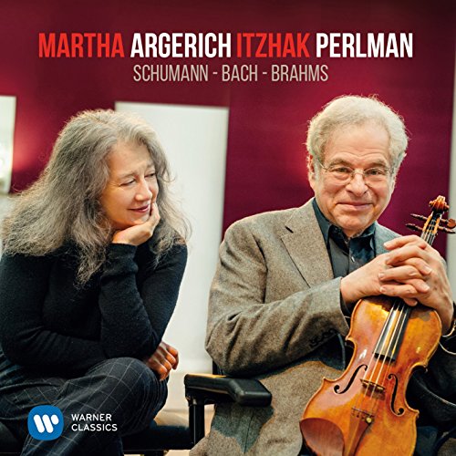 CD cover featuring Martha Argerich and Itzhak Perlman, a pianist and a violinist.