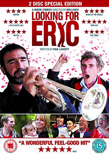 DVD cover for "Looking For Eric" featuring a man playing a trumpet.