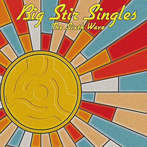 CD cover with colorful sunburst and golden spiral design.
