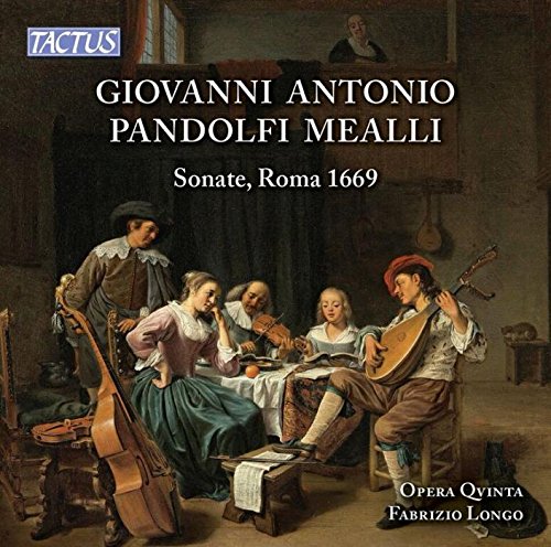 "CD cover featuring a 17th-century painting of musicians playing string instruments together indoors."